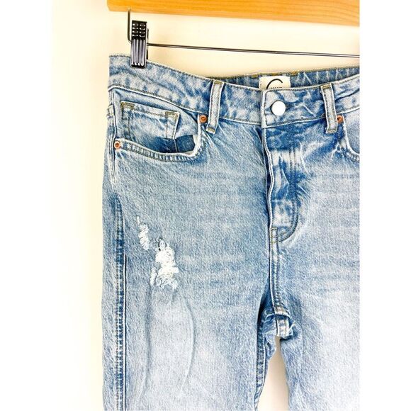 Strom Denim Vintage Straight Leg High Waist Raw Hem Jeans - Picture 3 of 10